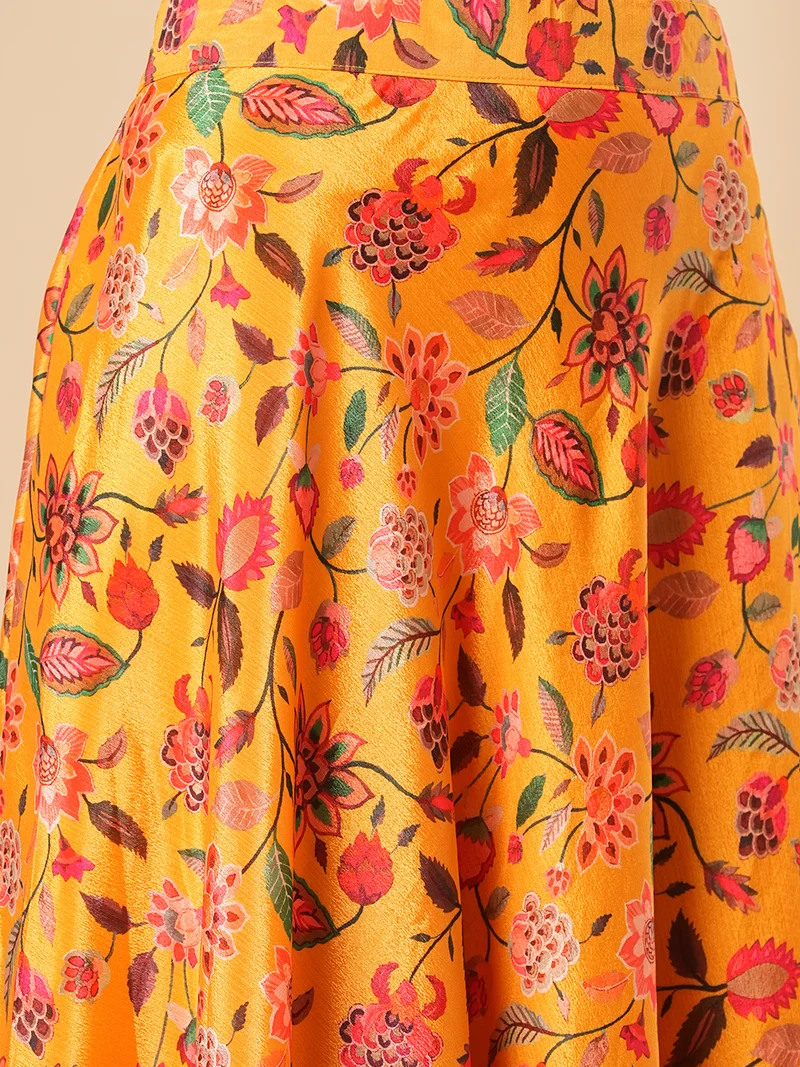 globus Women Printed Top With Skirt Co-Ords