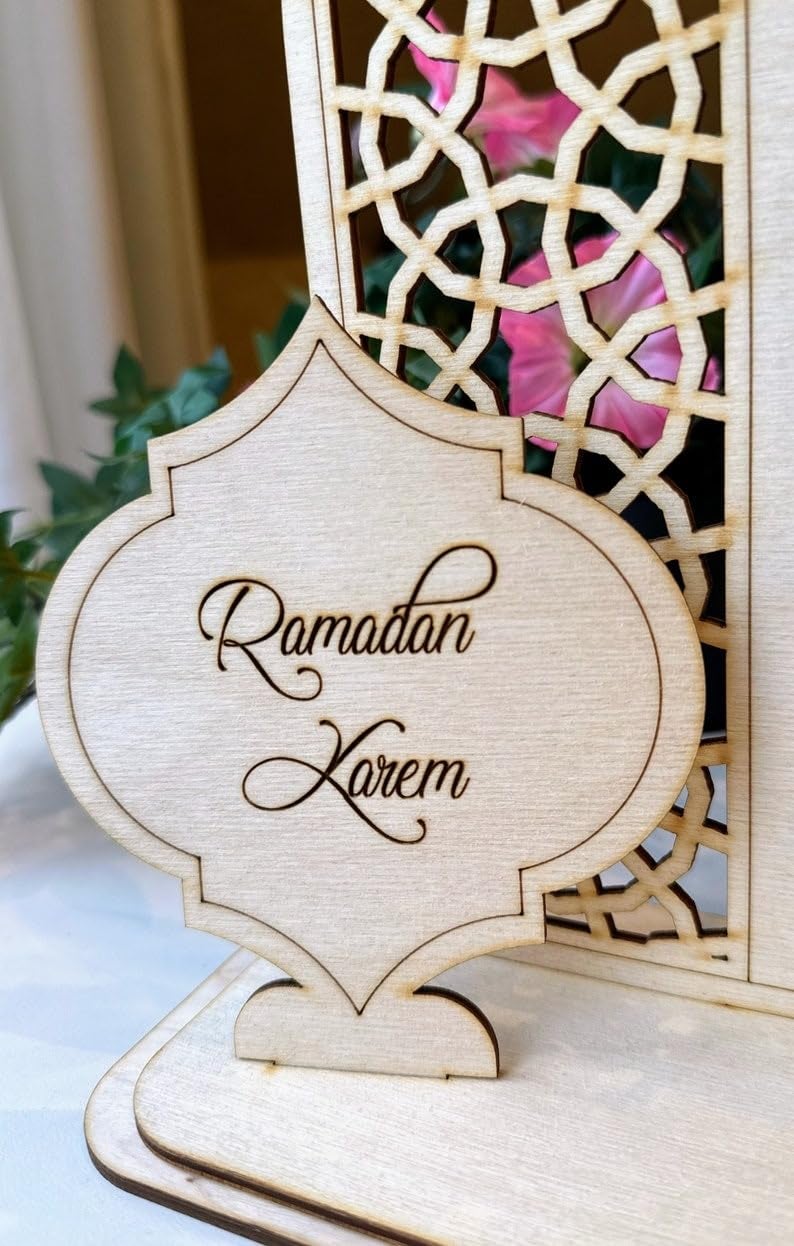 Haoser Wooden Ramadan Calendar Ramadan Mubarak Decor Eid Decoration Sign Ramadan Kareem Islamic Table Decor Ramadan Gifts Ramadan decorations for home Ramzan decoration items - Image 3