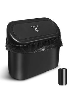 Generic Car Trash Can Bin with Lid - Universal Vehicle Mini Leakproof Garbage Can Bin with 15pcs Trash Bags Can Organizer Storage for Front Back Seat Accessories for Auto Office Bedroom Home  - Image 1