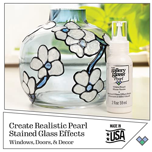 Gallery Glass, White Pearl Stained Glass 2 fl oz Brilliant Smooth Finish Paint, Perfect for Easy to Apply DIY Arts and Crafts, 19715 - Image 3