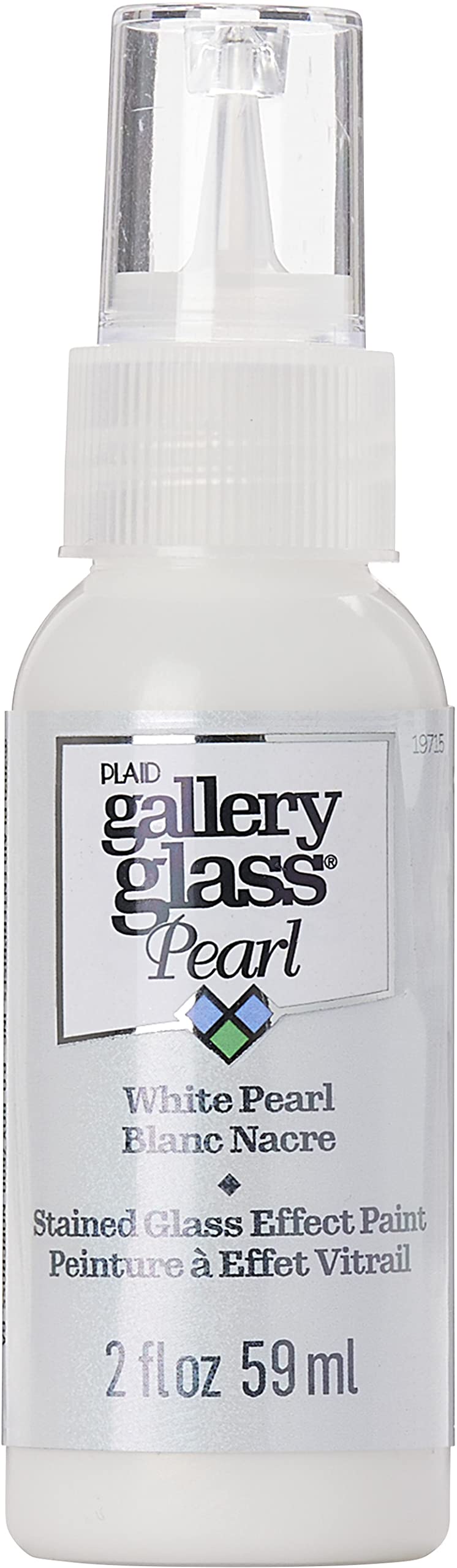Gallery Glass, White Pearl Stained Glass 2 fl oz Brilliant Smooth Finish Paint, Perfect for Easy to Apply DIY Arts and Crafts, 19715 - Image 1