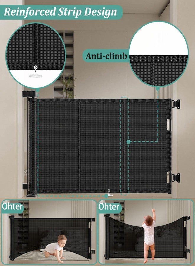 Miumoon 71 inch Retractable Baby Gates 42 inch Tall, Retractable Gate with Reinforced Strip Design to Prevent Crawling Through, 6 FT Retractable Dog Gate for Stairs, Doorways, Hallways, Indoor/Outdoor - Image 2