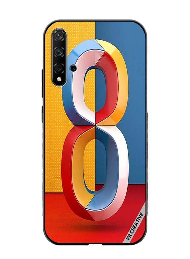 VR CREATIVE Protective Case Cover For Huawei Nova 5T Number 8 Design Multicolour - Image 1