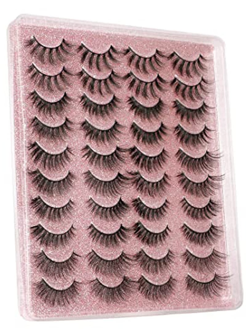 Zikra 20 Pairs False Eyelashes 3D Faux Mink Lashes Natural Look Wispy Fake Eyelashes 16-20MM Fluffy Volume Long Thick Lashes Pack - Image 5