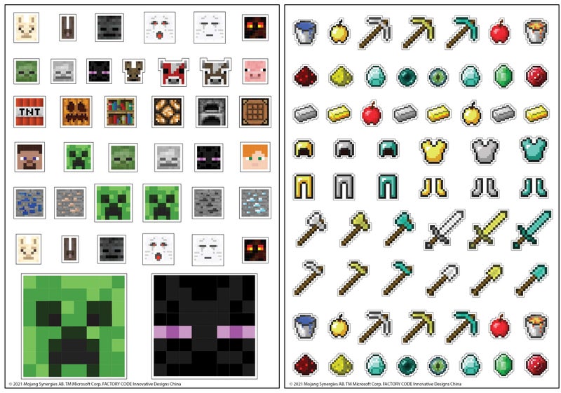 Innovative Designs Minecraft Kids Coloring Art Set | Stickers & Stampers - Image 3