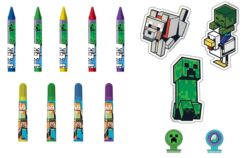 Innovative Designs Minecraft Kids Coloring Art Set | Stickers & Stampers - Image 2