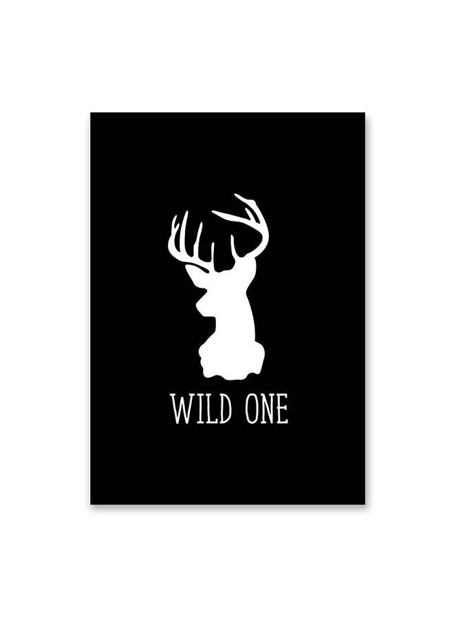 NIBEMINENT Reindeer Mural Painting Black / White 60x90cm