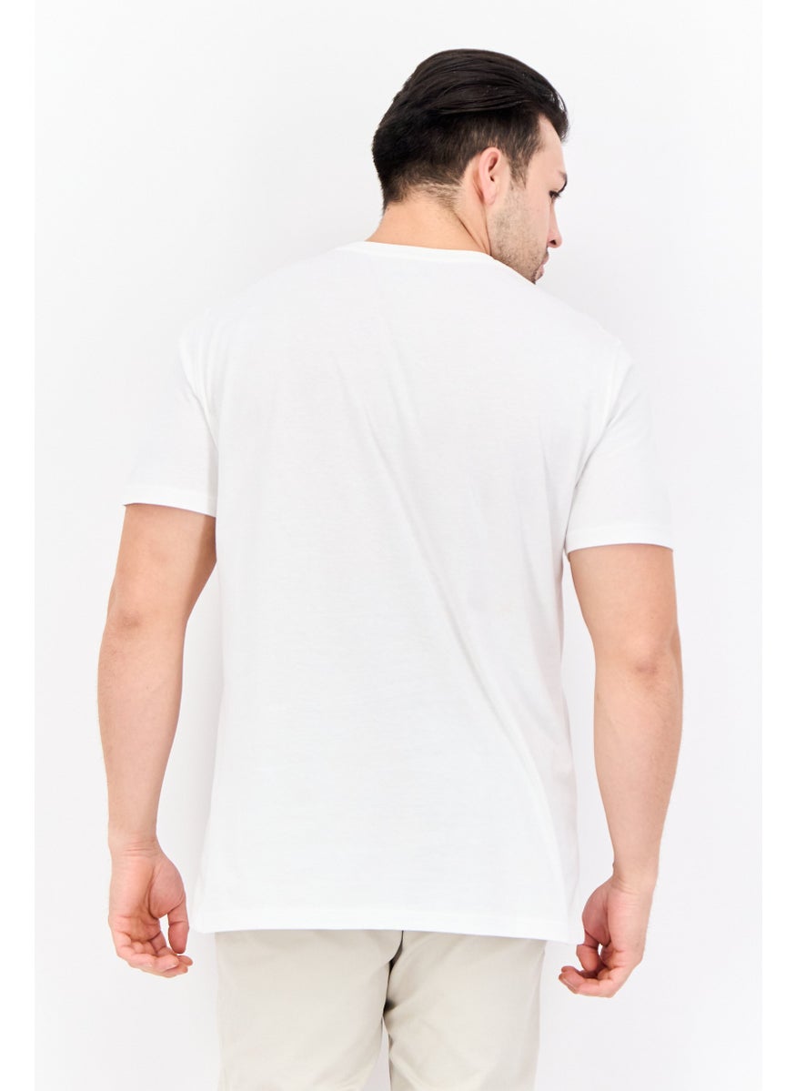 Wrangler - Men Crew Neck Short Sleeve Brand Logo T-Shirts, White - Image 1
