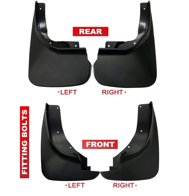 Auto Pearl Car Heavy Duty Cup Type Mud Flaps Splash Guards || O.E Type Custom Front and Rear Mud Flap Guard Set (Set of 4 Pcs)|Compatible with Alto 800 | Black - Image 3