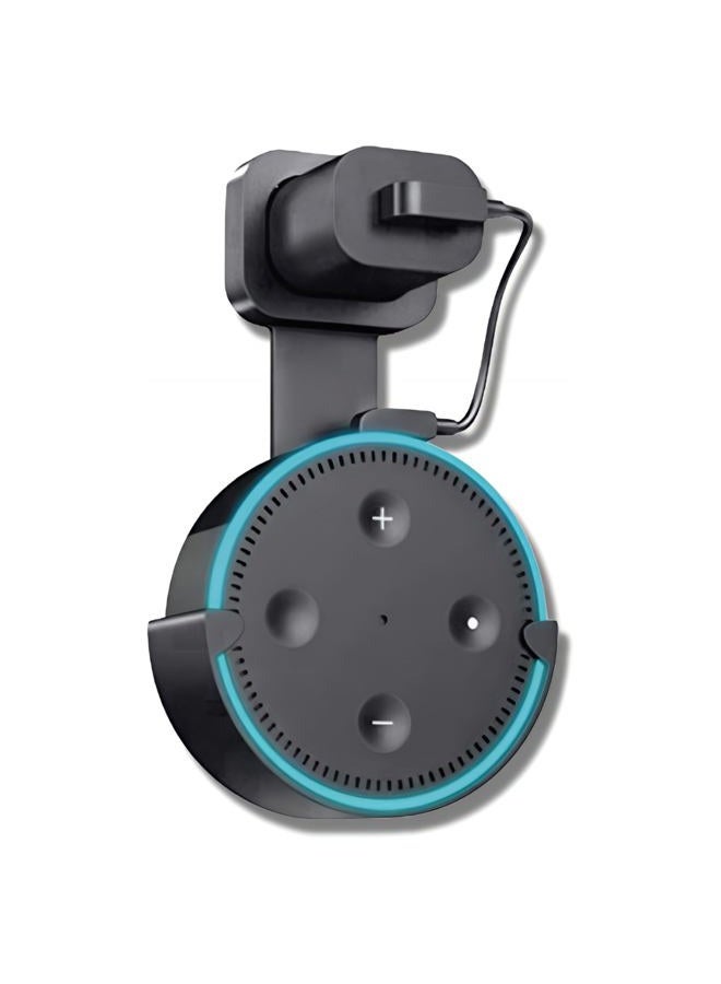 SINTRON Wall Mount Holder for UK Google Mini & Dot 2 - Smart Home Outlet Wall Mount Stand for Dot 2nd Generation Speaker Holder with Charging Cord Cable, Space Saving Accessories Without Messy Wires - Image 1