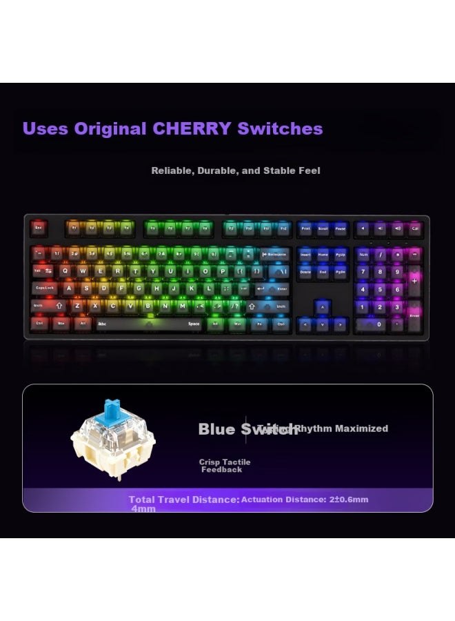 Ikbc F210 Wired Mechanical Keyboard 108 Keys Gaming Keyboard Cherry Mx Blue Switch Black New Year Gift