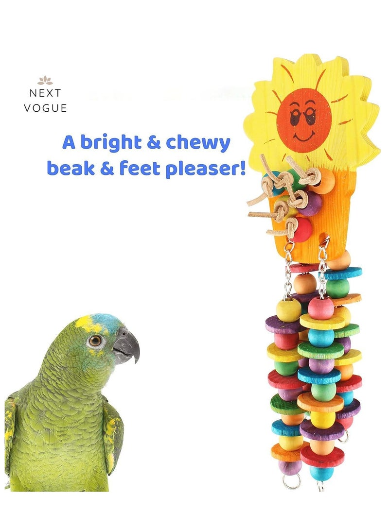 Next Vogue Set of 3 Natural Wood Parrot Toys - Ideal for Small & Medium Parrots. Safe & Durable Chew Toys Promote Mental Stimulation & Beak Health. Handcrafted Bird Toys for Enriching Playtime - Image 2