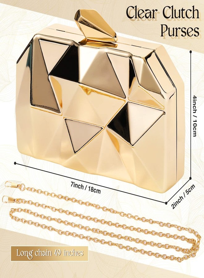 Jadive 8 Pcs Gold Clutch Purse for Women Evening Prom Dresses Prom Metallic Handbag Earrings Necklace Rings for Wedding Banquet Retro Jewelry Set - Image 2