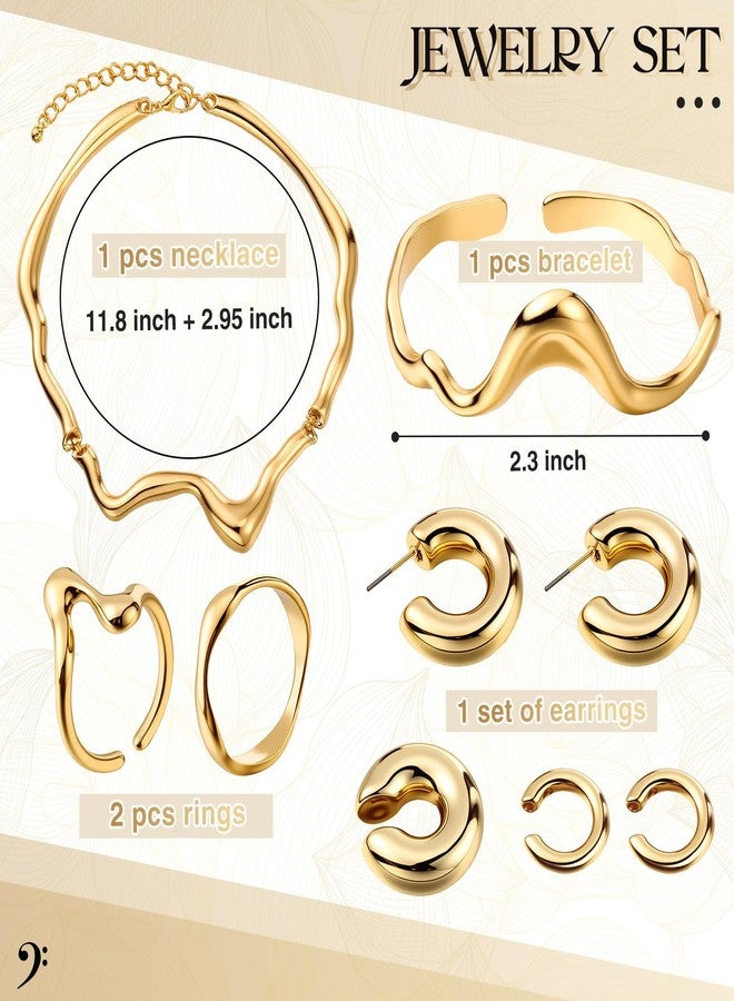 Jadive 8 Pcs Gold Clutch Purse for Women Evening Prom Dresses Prom Metallic Handbag Earrings Necklace Rings for Wedding Banquet Retro Jewelry Set - Image 3