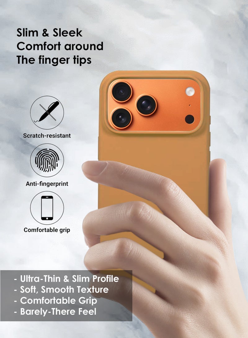 جراب ماج سيف من السيليكون لهاتف أبل آيفون 17 برو ماكس، غطاء خلفي ناعم هجين للغاية متوافق مع ماج سيف، حماية للكاميرا، جراب ممتص للصدمات لهاتف أبل آيفون 17 برو ماكس - بني - Image 5