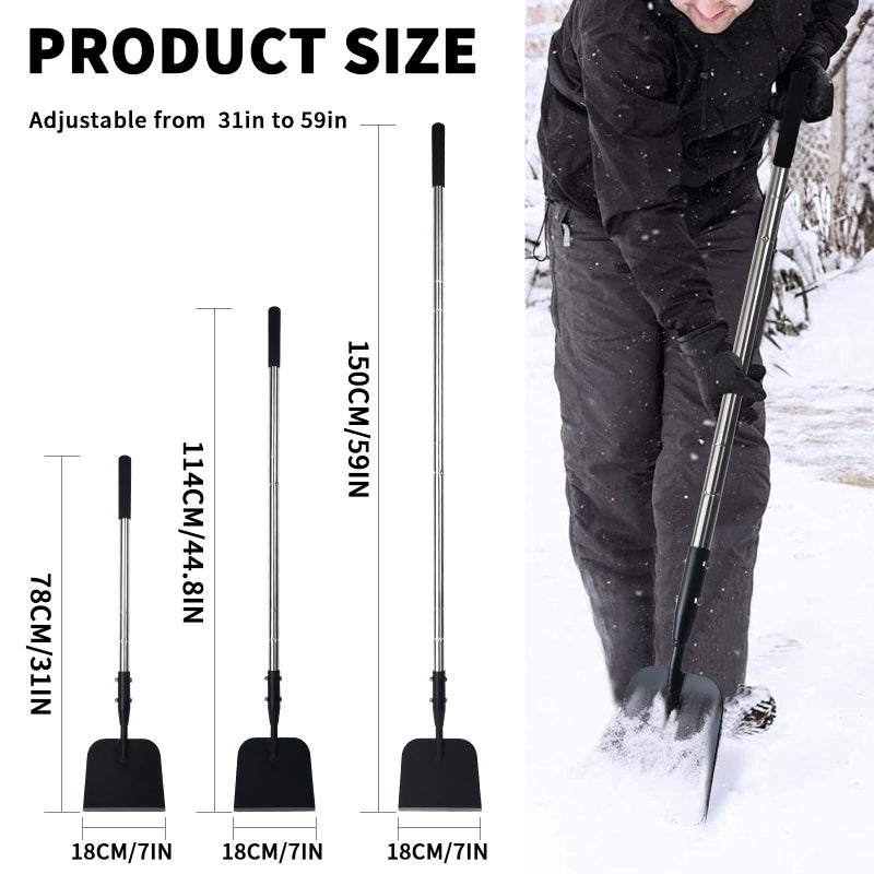 BARAYSTUS Flat Shovel with Adjustable Handle, 59 in Floor Scraper, Ice Scraper, Garden Cleaning Scraper, Ice Chopper, Snow Shovel, Multifunctional Weed Remover Tool for Walkway Driveway - Image 4