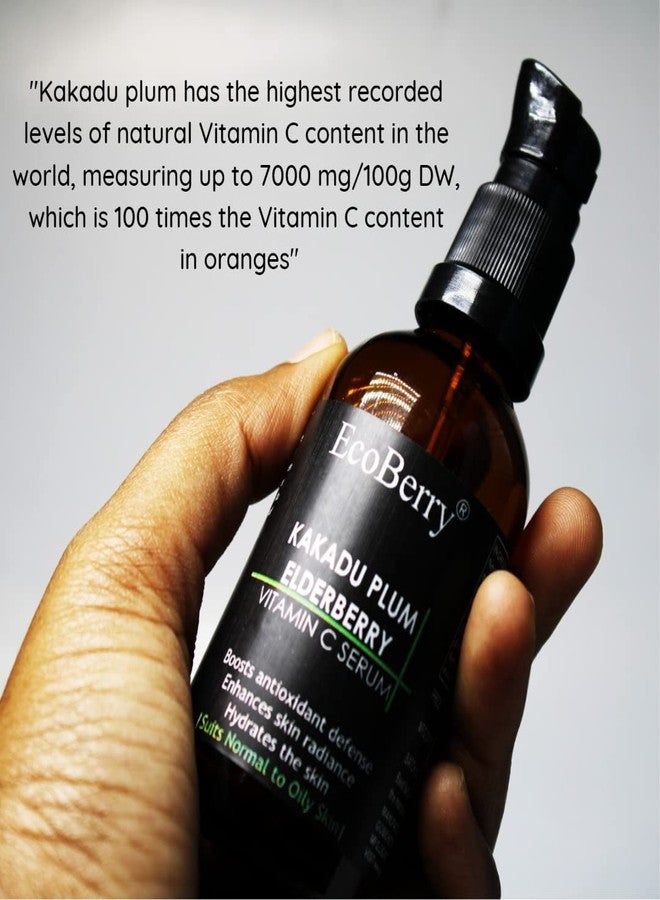 EcoBerry Kakadu Plum Elderberry Vitamin C Serum For Brightening & Glowing Skin, Natural Plant Based Vitamin C Formulation For Men & Women, Chemical Free, Preservative Free, Paraben Free, Vegan - Image 3