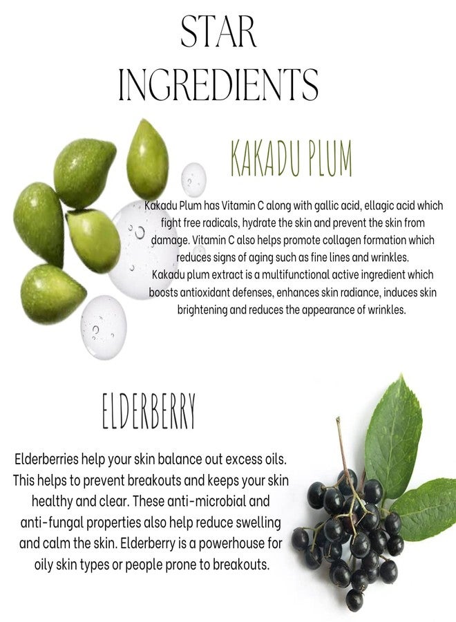 EcoBerry Kakadu Plum Elderberry Vitamin C Serum For Brightening & Glowing Skin, Natural Plant Based Vitamin C Formulation For Men & Women, Chemical Free, Preservative Free, Paraben Free, Vegan - Image 4