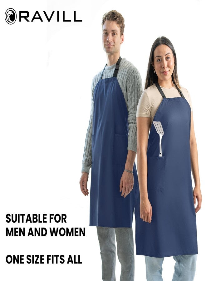 Ravill Waterproof Apron For Men and Women - 2 Pockets - Blue - 35" Multi Purpose Work Aprons for Dishwashing, Dog Grooming, Cleaning - Heavy Duty Plastic Dishwasher Apron - Water Resistant Kitchen Apron - Image 4