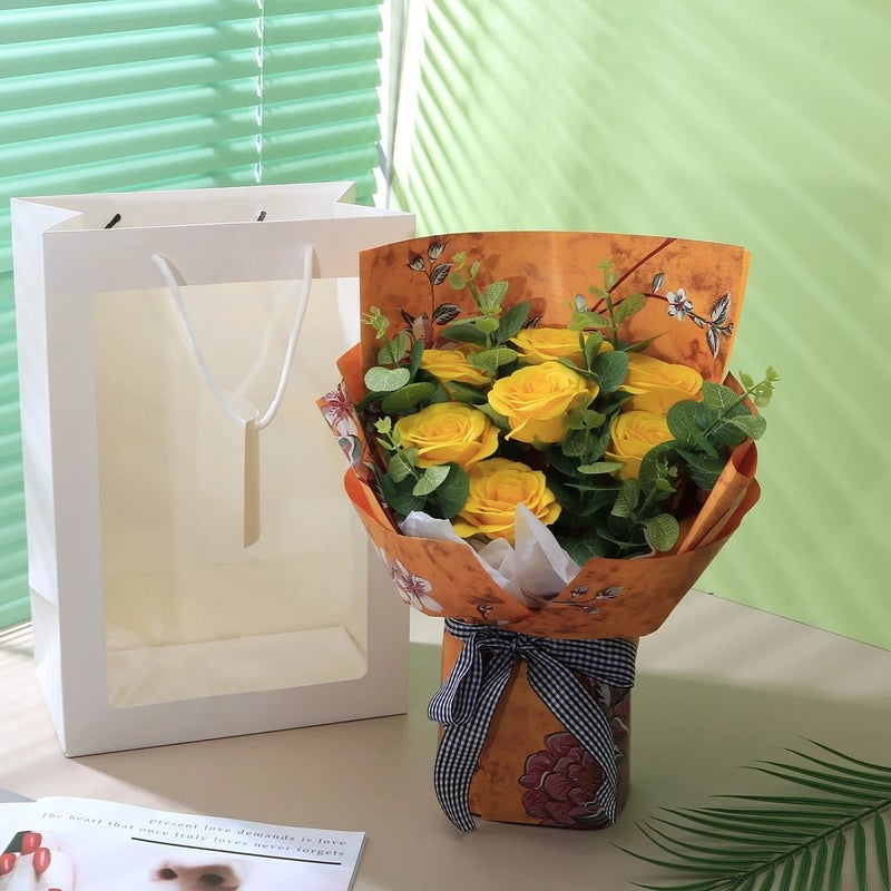 Bluejw Handmade Square LED Light Up Preserved Rose Bouquet – Moisture-Fresh Dried Plants in Glass Dome, Ideal Mother's Day Gift & Graduation Keepsake - Image 5