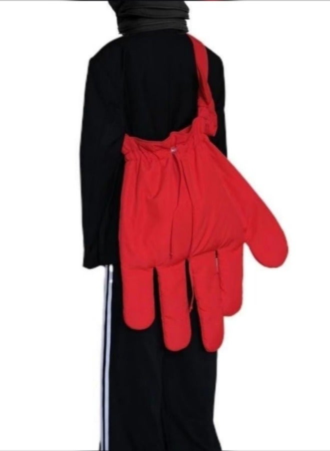 Red nylon cargo gloves, crossbody bag, shoulder tote, light luxury, high-end - Image 4