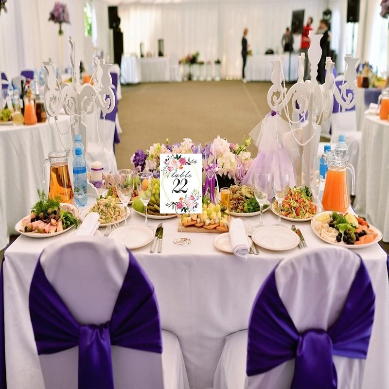 LeeLoon Floral Table Number Cards 126 Geometric Double Sided 4 x 6 Card Stock for Wedding Decorations Receptions Party Baby Showers Special Events  - Image 4