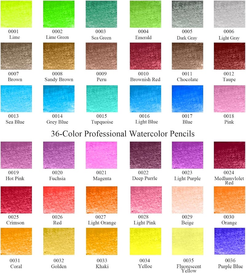 Joyberg 36-Color Watercolor Pencils, Water Color Pencils Set, Artist Drawing Pencils Professional, Sketch Drawing Pencil Art Supplies, Coloring Pencil Set for Painting, Adult, Teens, Child - Image 2