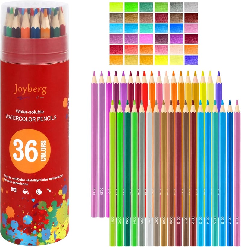 Joyberg 36-Color Watercolor Pencils, Water Color Pencils Set, Artist Drawing Pencils Professional, Sketch Drawing Pencil Art Supplies, Coloring Pencil Set for Painting, Adult, Teens, Child - Image 1