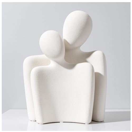 Katoonx Hugging Couple Statues Ceramic Lover Figurine Characters Coffee Table Decor (White) - Image 1