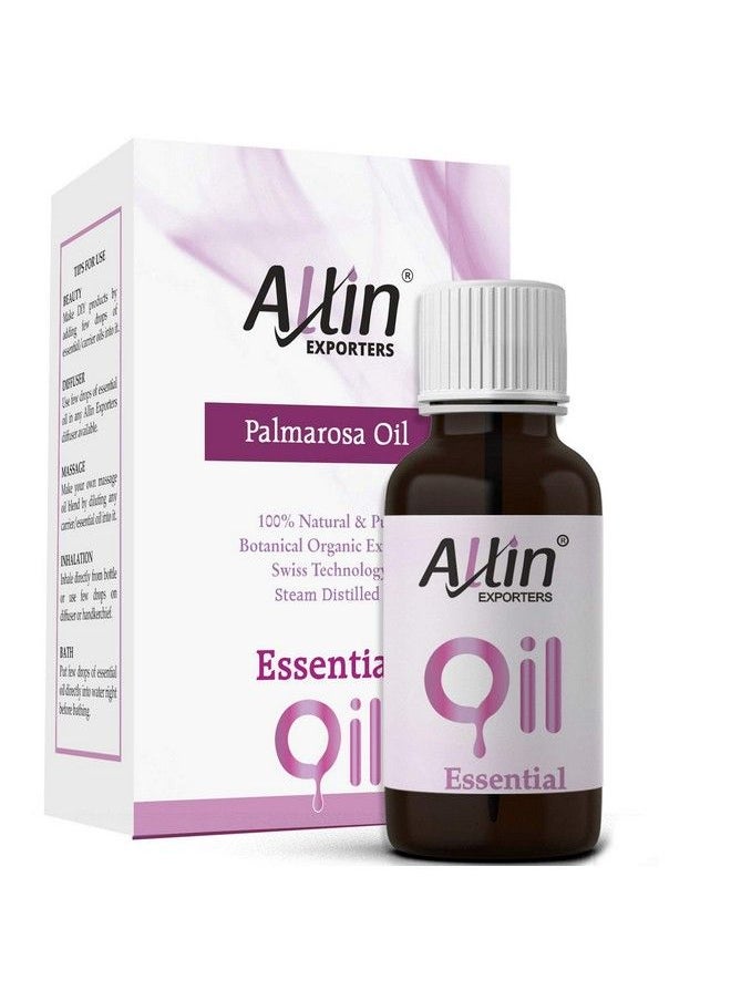 Allin Exporters Palmarosa Essential Oil Natural Undiluted Therapeutic Grade Aromatherapy For Hair Growth & Skin Care (15 Ml)  - Image 1