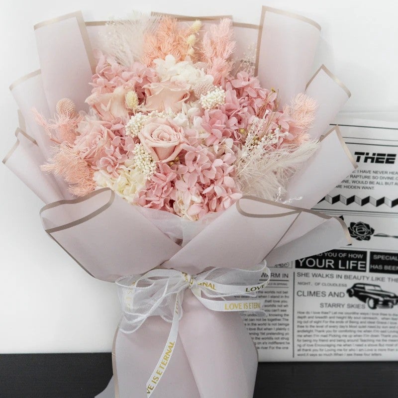 Y&D Handmade Preserved Rose Flower Bouquet Valentine's Day Gift - Dried Plants Floral Arrangement in Gift Box - Image 2