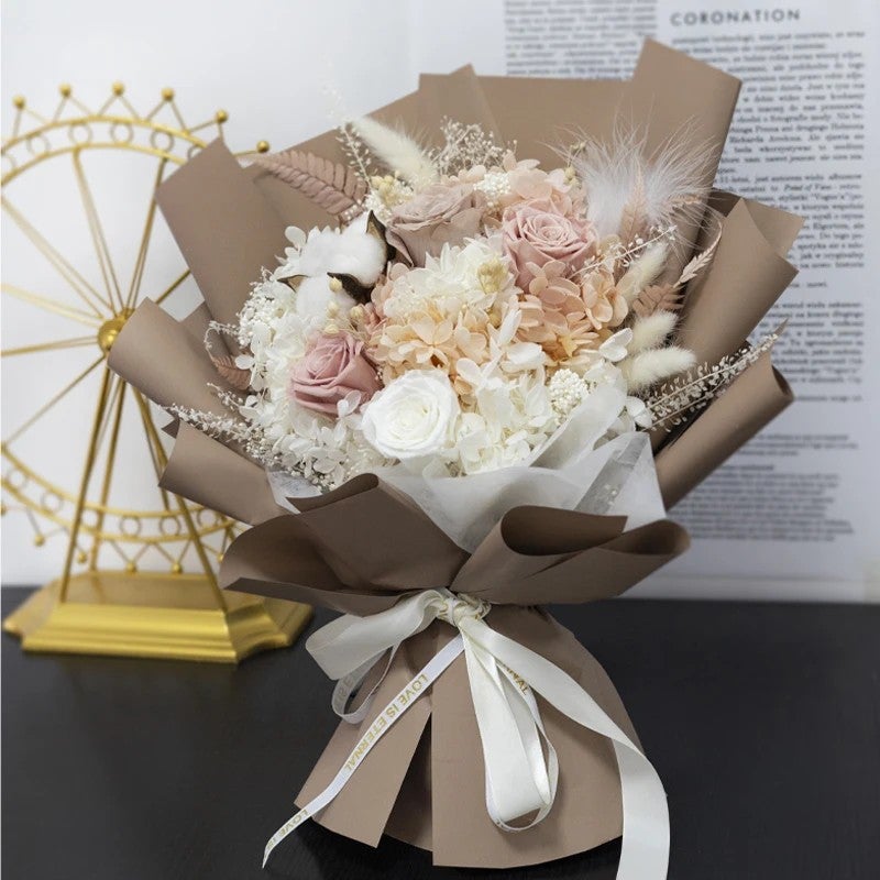 Y&D Handmade Preserved Rose Flower Bouquet Valentine's Day Gift - Dried Plants Floral Arrangement in Gift Box - Image 5