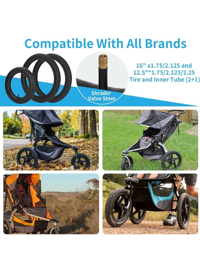 RUTU Front 12.5"x1.75/2.125/2.25 & Rear 16''*1.75/2.125(2 Set) Tire and Tube Fit for BoB Revolution SE/Pro/Flex and Duallie - Image 3