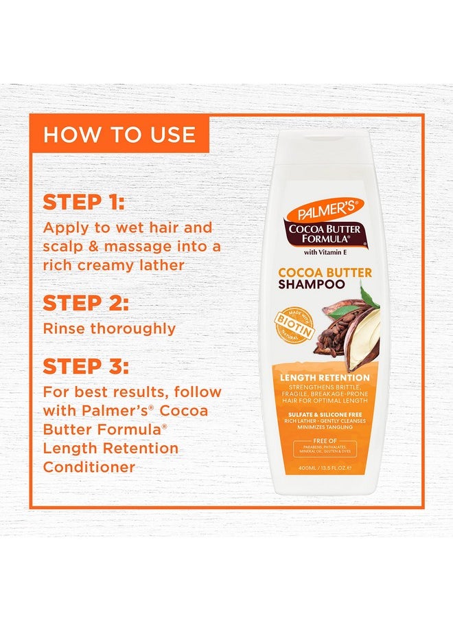 PALMER'S Palmer's Cocoa Butter Formula Biotin Length Retention Shampoo, 13.5 Fl Oz  - Image 4