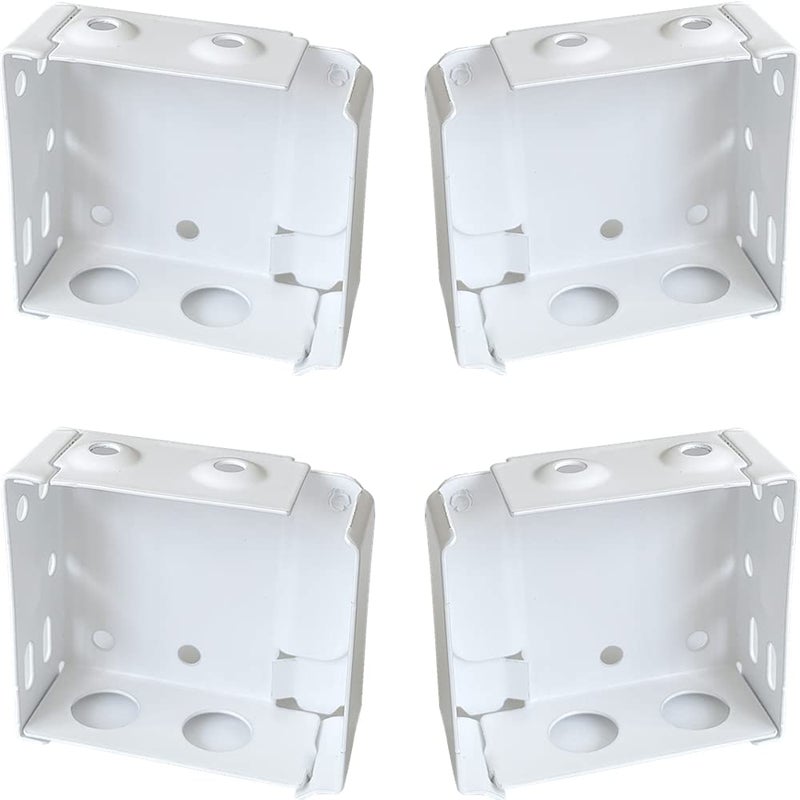 4pcs Box Mounting Bracket 2 Sets for 2inch High Rail Venetian Blinds White Color Head Track End Cover Holder Window Blinds Headrail with 2 x214 in Size
