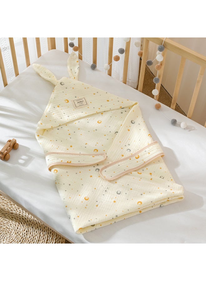 Baby Four-layer Cotton Gauze Blanket Spring And Summer Newborn Baby Blanket Baby Blanket Single Long Ear Hooded Newborn Blanket