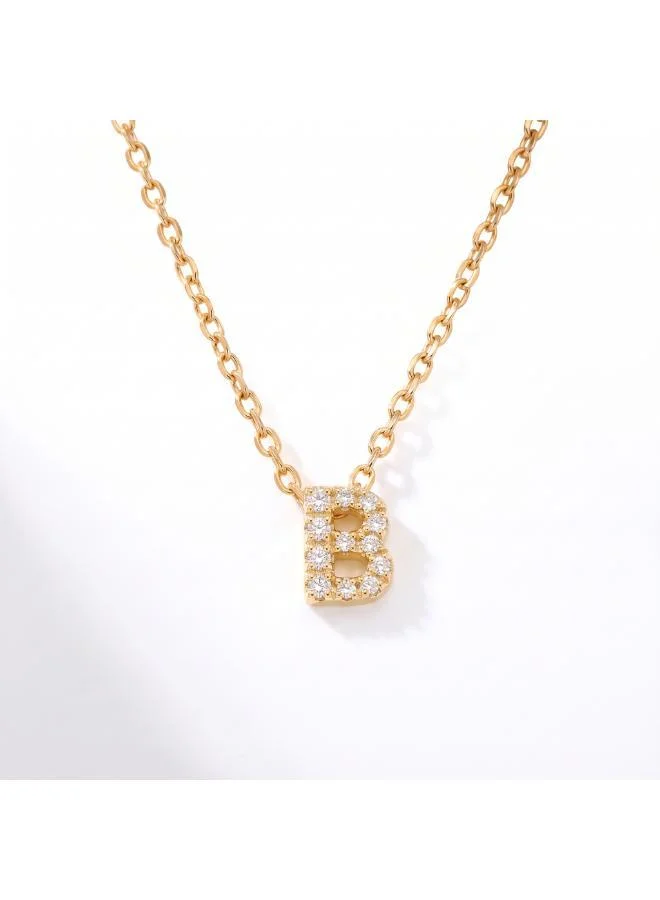 روفو Letter B  Initial Pendant Necklace 18k Gold Plated