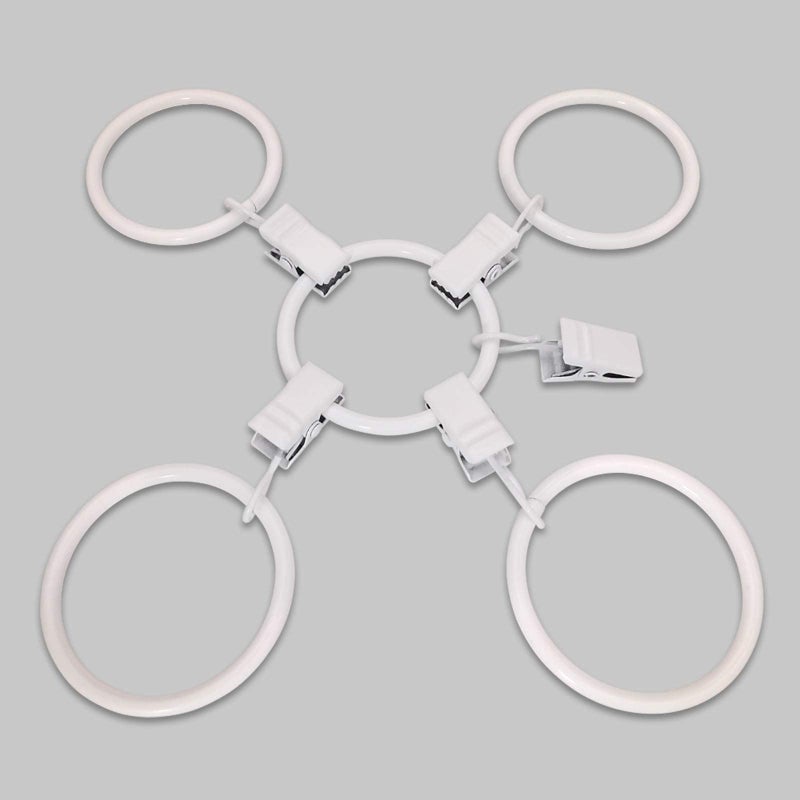 LLPJS 40 Pack Metal Curtain Rings with Clips, Curtain Clip Rings Hooks for Hanging Drapery Drapes Bows, Curtain Rod Rings 1.5 inch Interior Diameter, White - Image 5