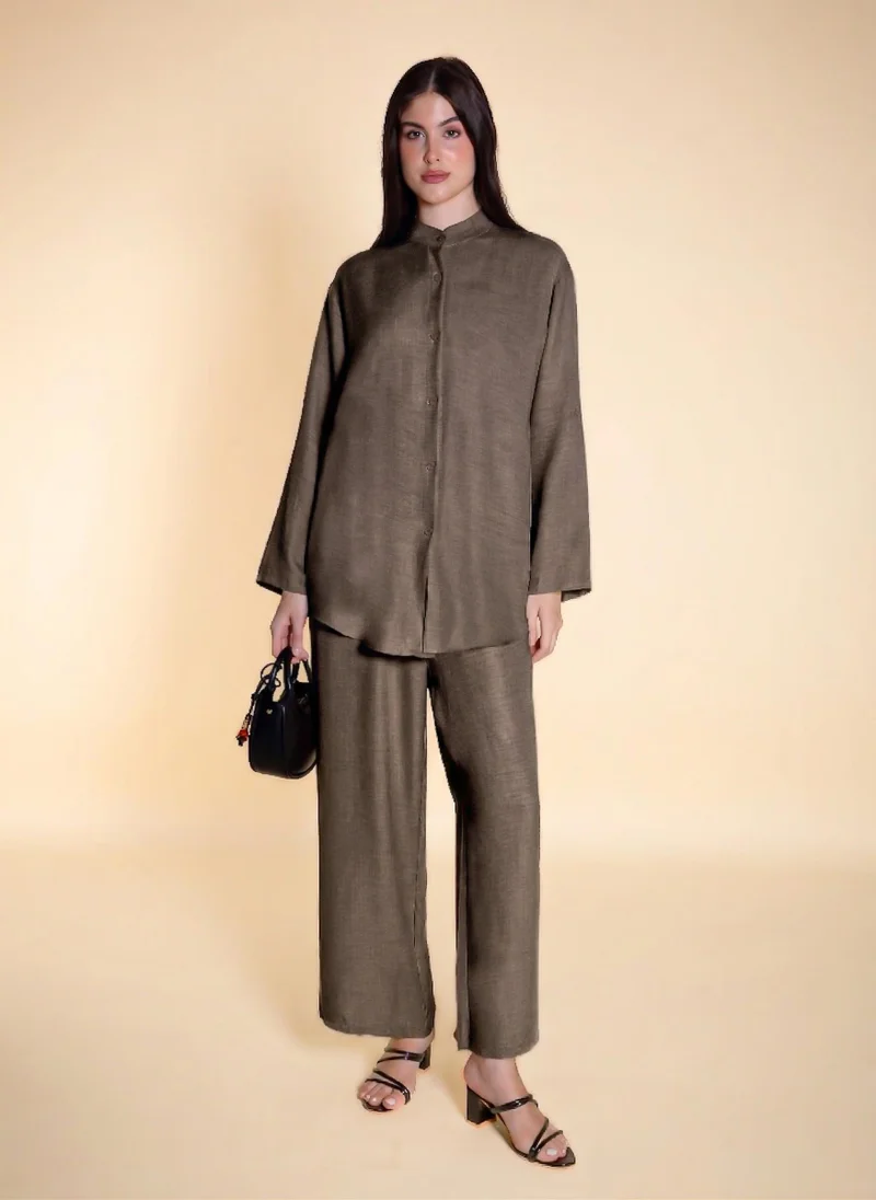 SHAPES STAND COLLAR SHIRT SET