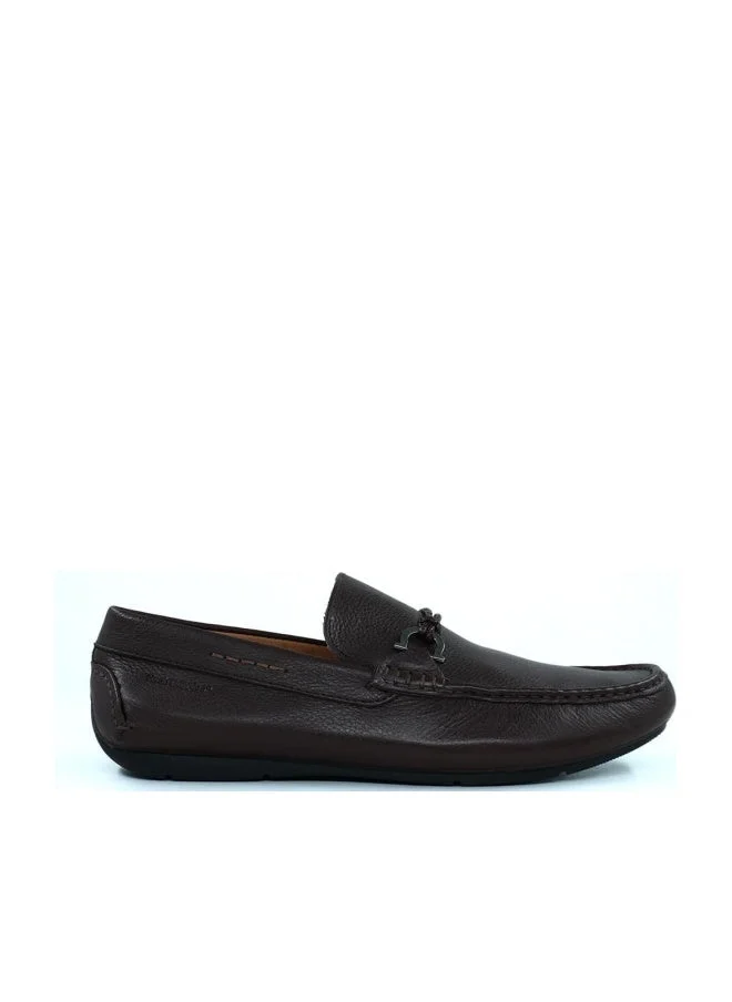 هاش بابيز Dark Coffee Leather Slip-On Loafers