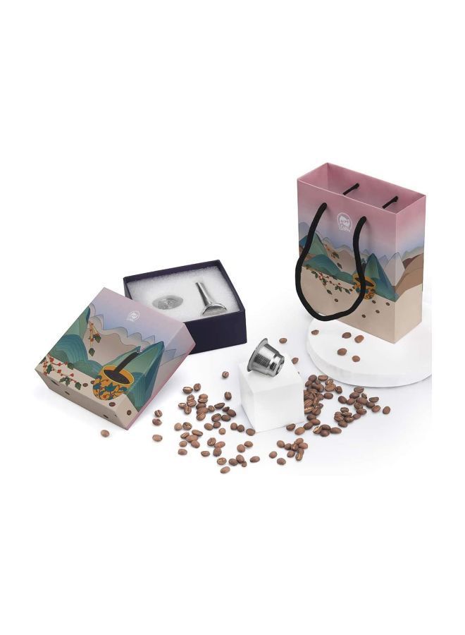 نيبمينينت أداة لكبسولات قهوة من الستانلس ستيل قابلة لإعادة التعبئة فضي 15.0x12.5x5.0سنتيمتر - Image 2