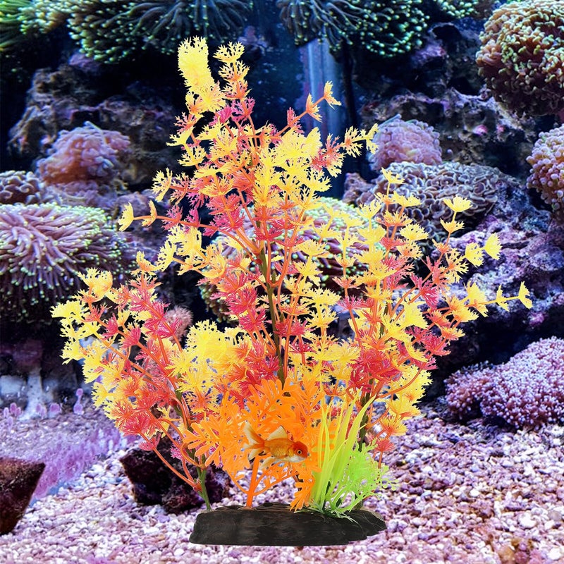 Realistic Artificial Aquarium Plants Medium Plastic Fish Tank Decor 2pcs Betta Accessories - Image 5