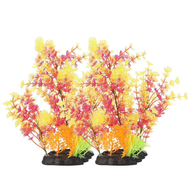 Realistic Artificial Aquarium Plants Medium Plastic Fish Tank Decor 2pcs Betta Accessories - Image 2