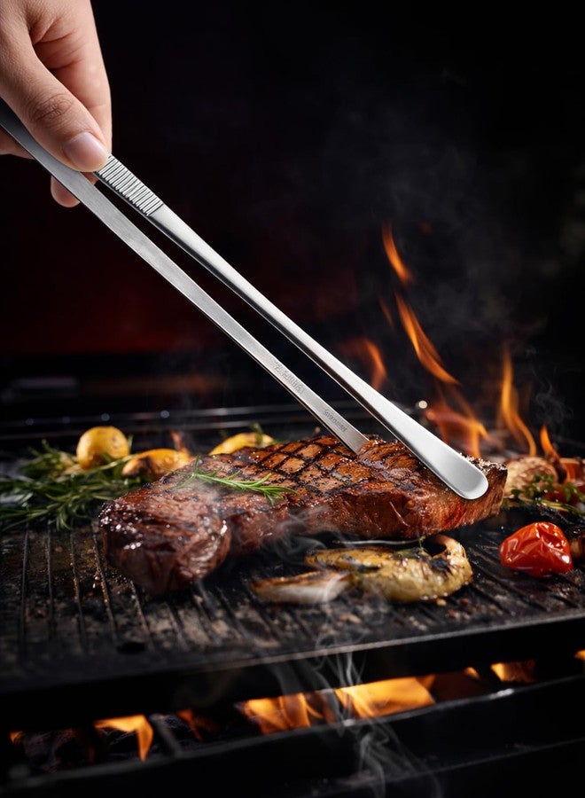 Top Chef 12" Cooking Tweezers, Wide Tip | Tongs, Chimta, Chimti, Chipya, Pakad | for Roti, Chapati, Phulka, Paratha, Tortilla, Flatbread, Papad, Appalam | Food Grade Stainless Steel - Image 3
