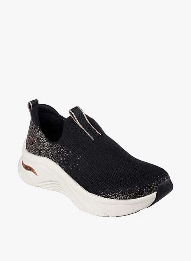 سكيتشرز Womens Textured Slip-On Walking Shoes - ARCH FIT D LUX
