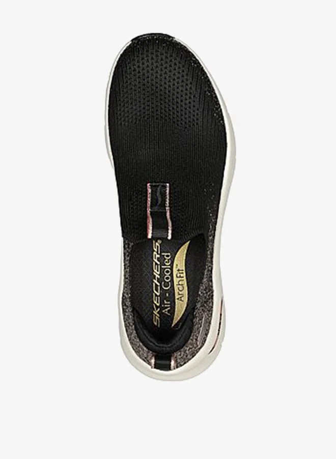 سكيتشرز Womens Textured Slip-On Walking Shoes - ARCH FIT D LUX