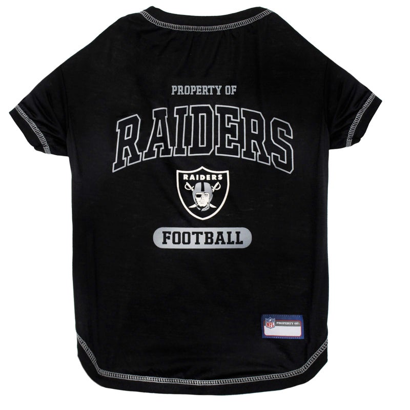 NFL Raiders Dog Tshirt Small Licensed Shirt for Pets Team Colored with Team Logos Premium Stretchable Materials for the comfort of your Dog Cat