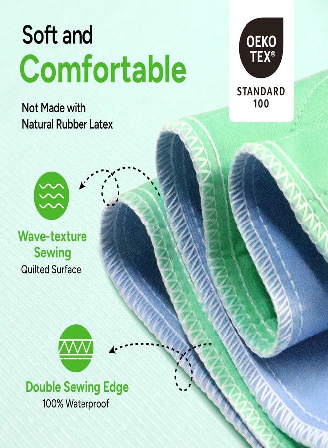 WhyWorry Washable Incontinence Bed Sheets for Adults & Kids, Reusable Waterproof Bed Wetting Mats, Pad Protectors for incontinence, Training Pads, Green, 4 Count - Image 5