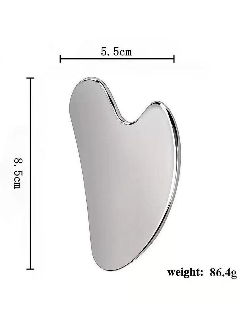 Gua Sha Facial Tool, Stainless Steel GuaSha Face Lift Massage Beauty Metal Skin Care Board Scraping Self Skincare Lymphatic Drainage Massager Lift Anti-Aging & Wrinkles Jawline Exerciser ToolsPremium Stainless Steel Gua Sha Tool – Anti-Aging Face Massager for Lifting, Wrinkle Reduction & Lymphatic Drainage | Jawline Sculpting - Image 2