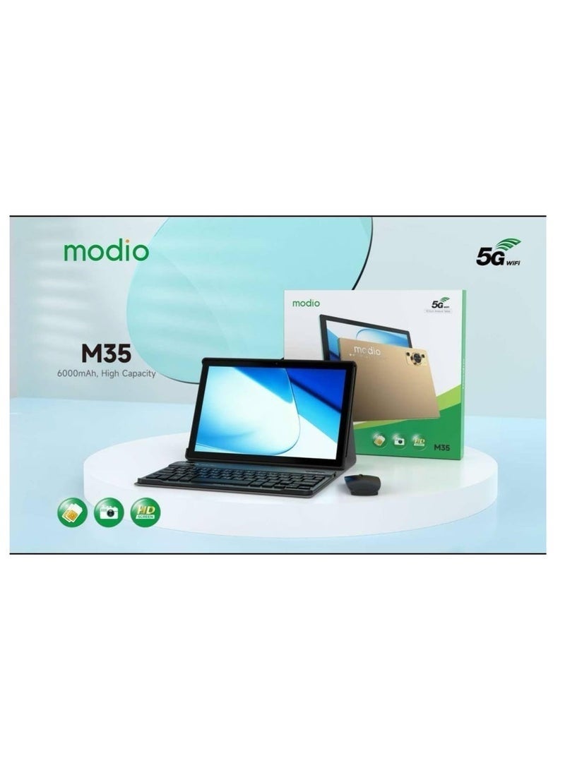 modio 💻 Modio M35 10-Inch Android Tablet | 8GB RAM + 512GB ROM | 5G Dual SIM + Wi-Fi | With Keyboard, Mouse & Back Cover – Blue | Fast, Versatile & Travel-Ready Tab - Image 1
